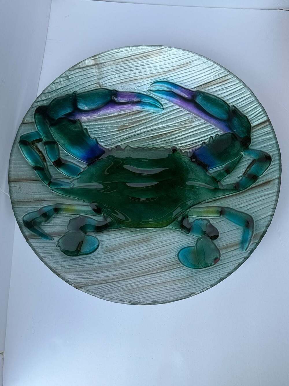 Coastal Blue Crab Decorative Glass Platter/Dish